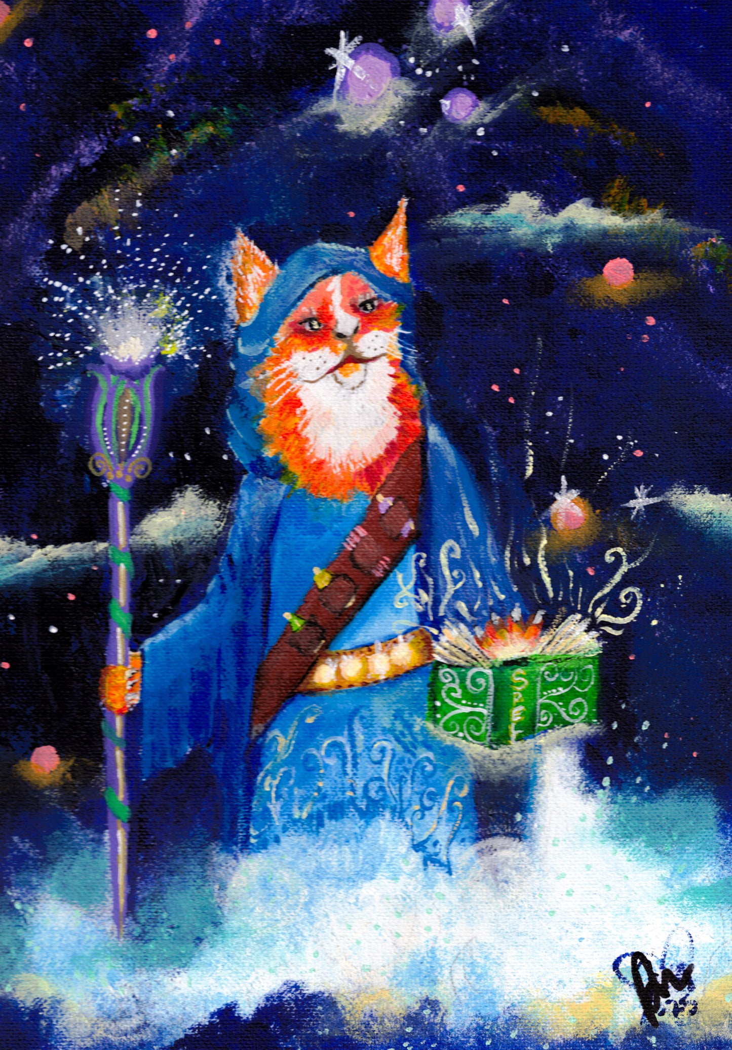 LIMITED SUPPLY-Wizard Cat- (8" × 10")