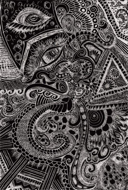 Tendrils-Scratch Art- 8.5" x 11"