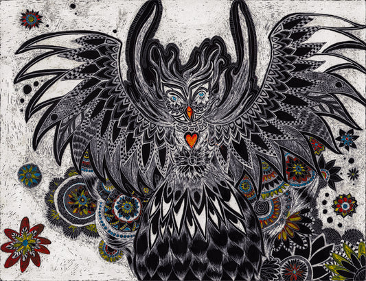 LIMITED SUPPLY-Owl Tribute-Scratch Art- 8.5" x 11"